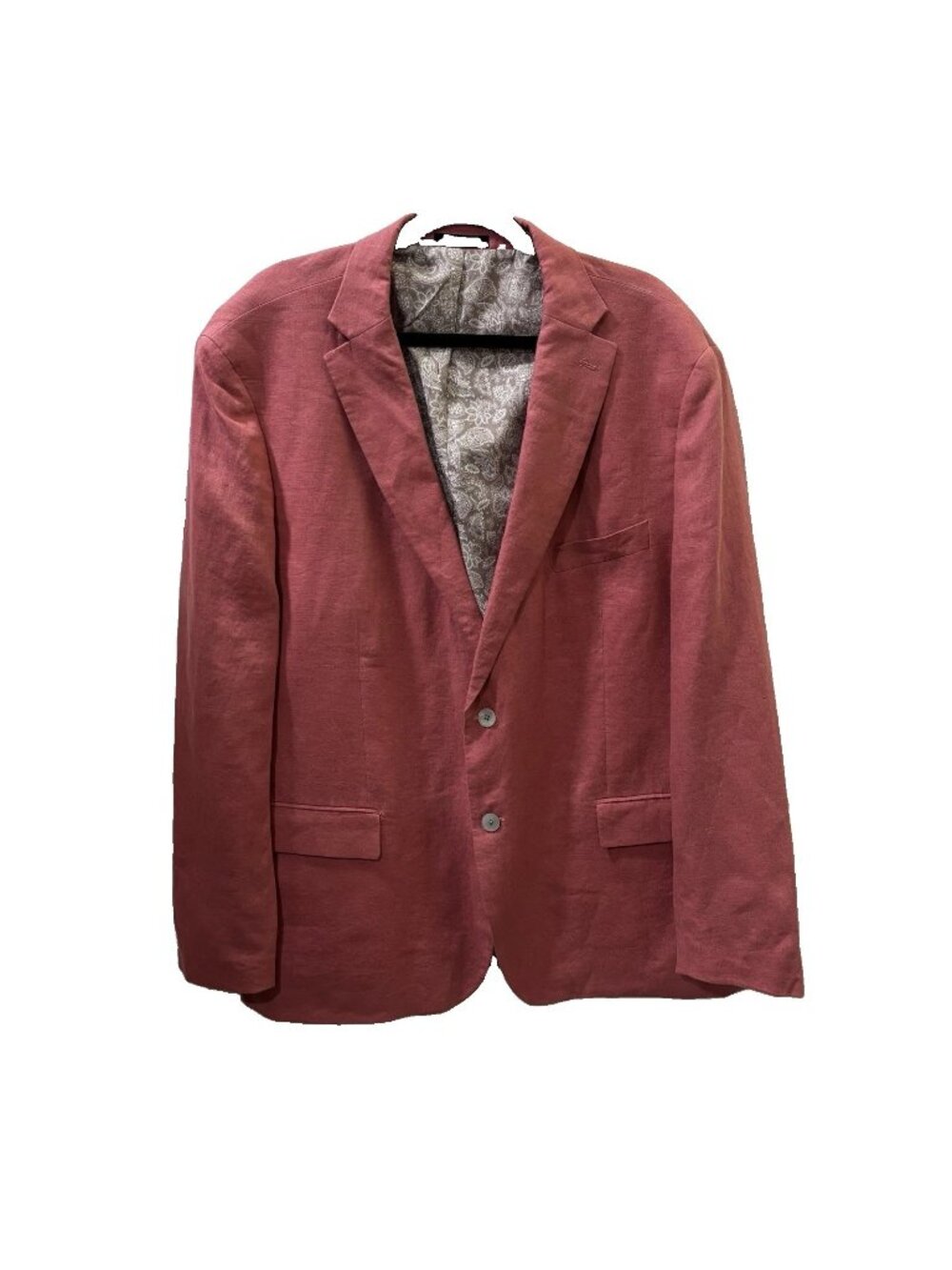 Lauren Ralph Lauren Pink Linen Blazer 50R Two-Button Notch Lapel